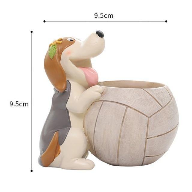 Jardinière succulente Chien sportif