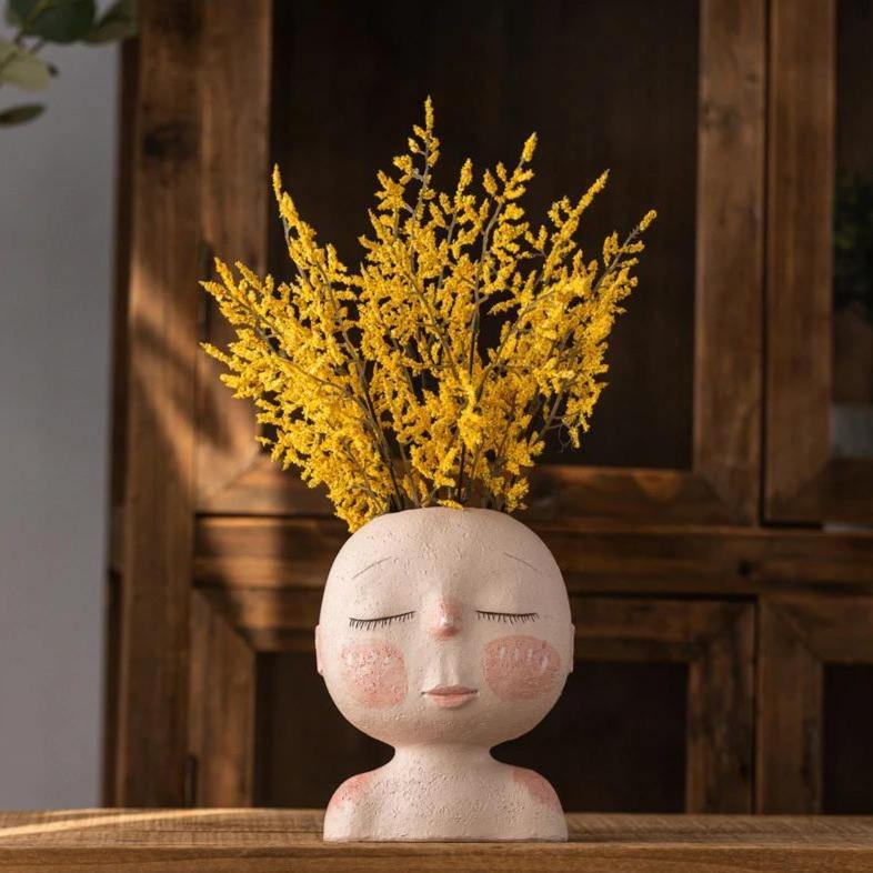 Vase à planter « Visage endormi, rêve paisible »