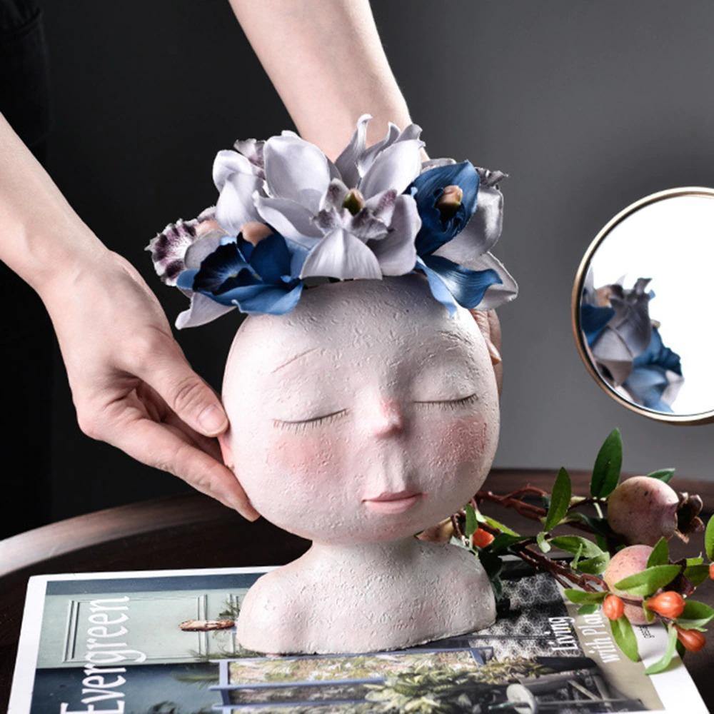 Vase à planter « Visage endormi, rêve paisible »