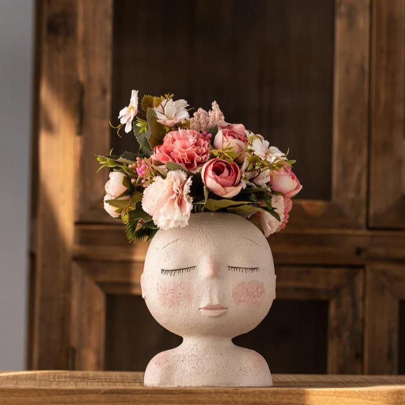Vase à planter « Visage endormi, rêve paisible »