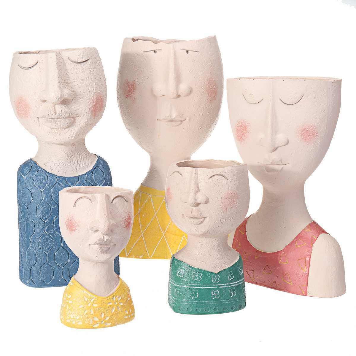 Karikatur-Porträt-Gesichts-Figuren-Pflanzgefäß