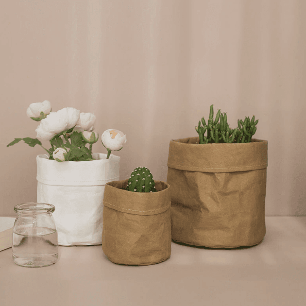 Panier Jardinière en Tissu Rustique