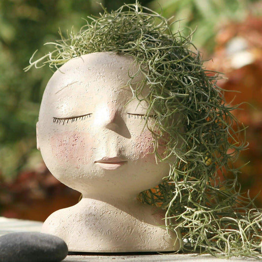 Vase à planter « Visage endormi, rêve paisible »