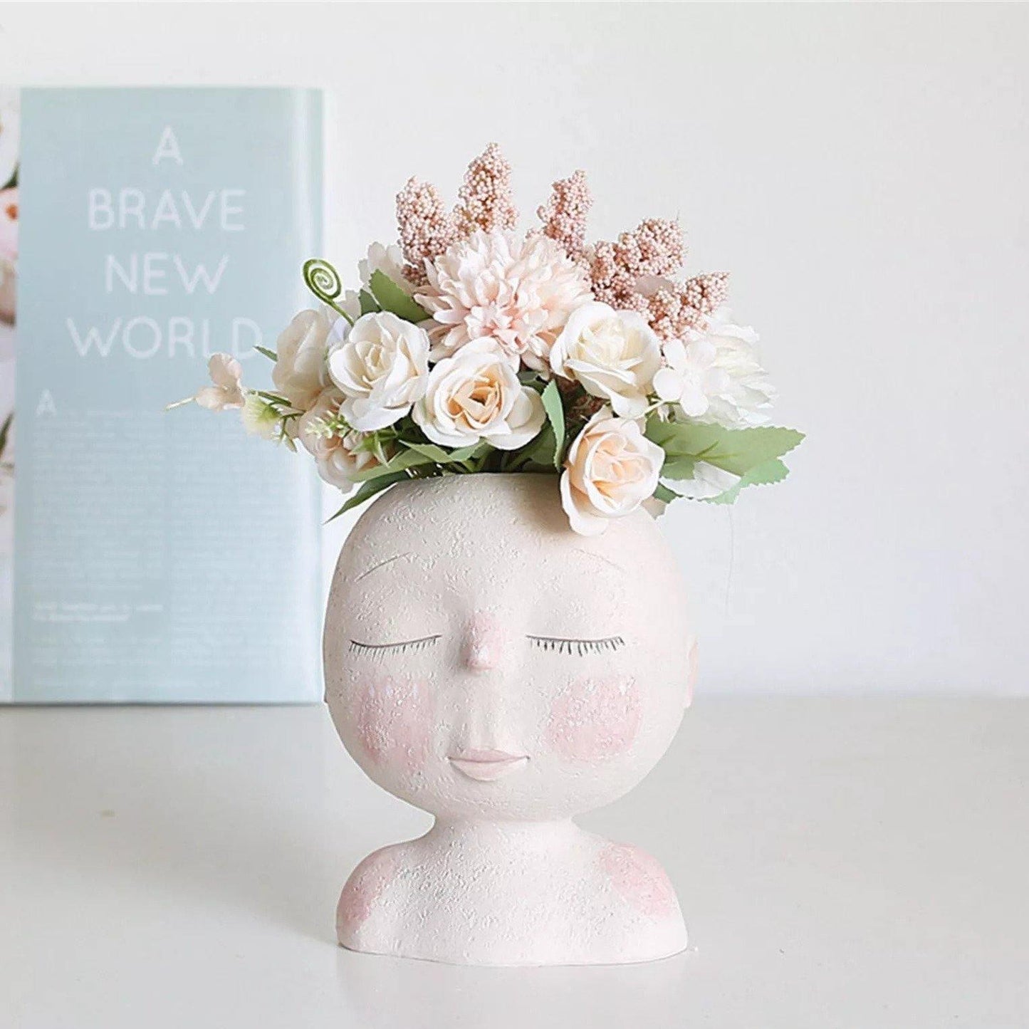 Vase à planter « Visage endormi, rêve paisible »
