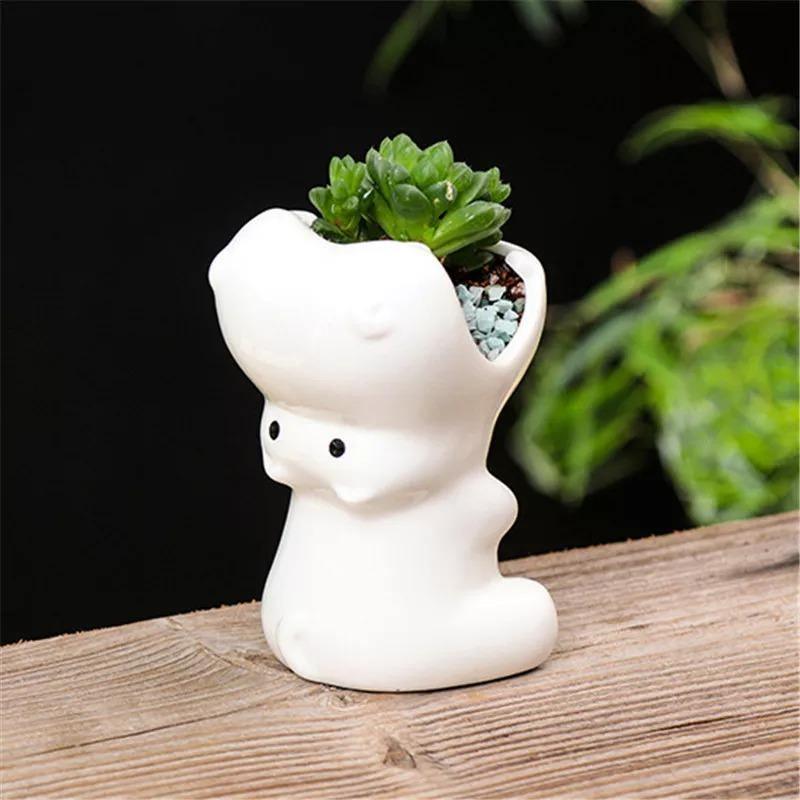 Pot de fleurs en céramique Hippo mordeur pour plantes grasses