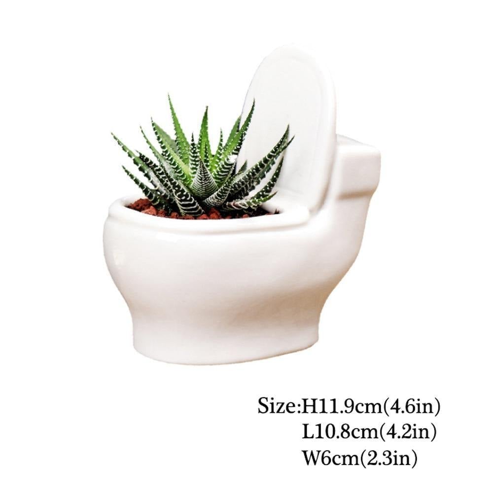 Pot de fleurs en céramique fait main pour plantes grasses (WC)