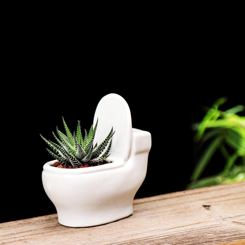 Pot de fleurs en céramique fait main pour plantes grasses (WC)