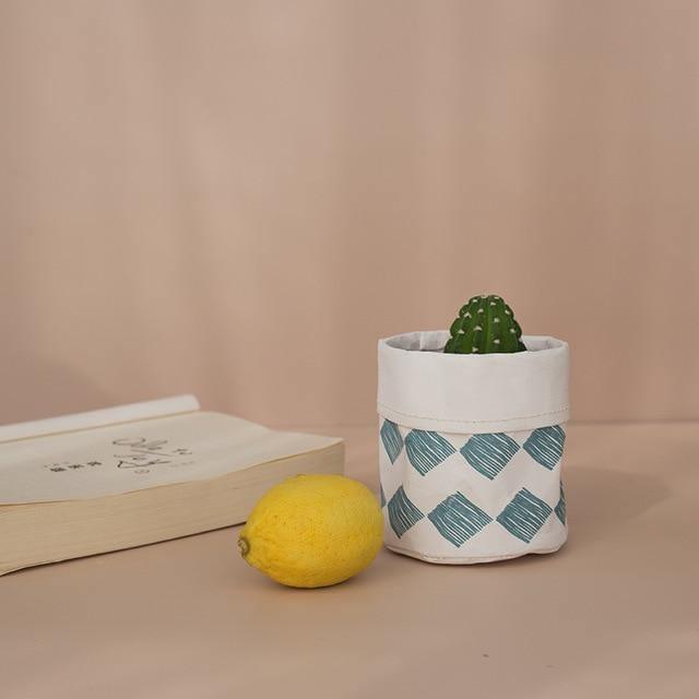 Panier Jardinière en Tissu Rustique