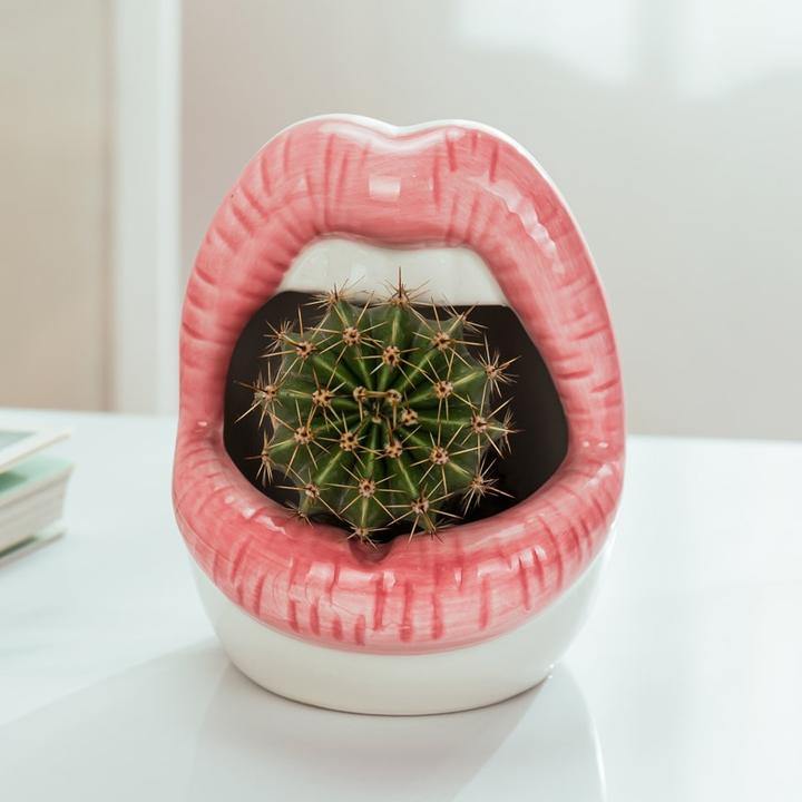 Pucker Up Lippen Keramik-Pflanztopf