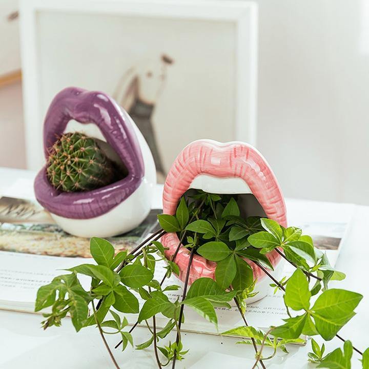Pucker Up Lippen Keramik-Pflanztopf