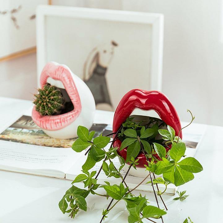 Pucker Up Lippen Keramik-Pflanztopf