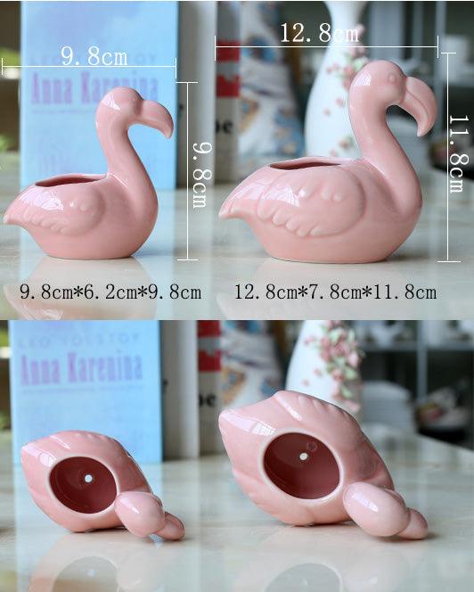 2er-Set Pink Flamingo Sukkulenten-Pflanzgefäße